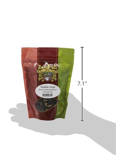 English Tea Store Loose Leaf, Vanilla Cream Natrually Flavored Black Tea Pouches, 4 Ounce (Pack of 2)