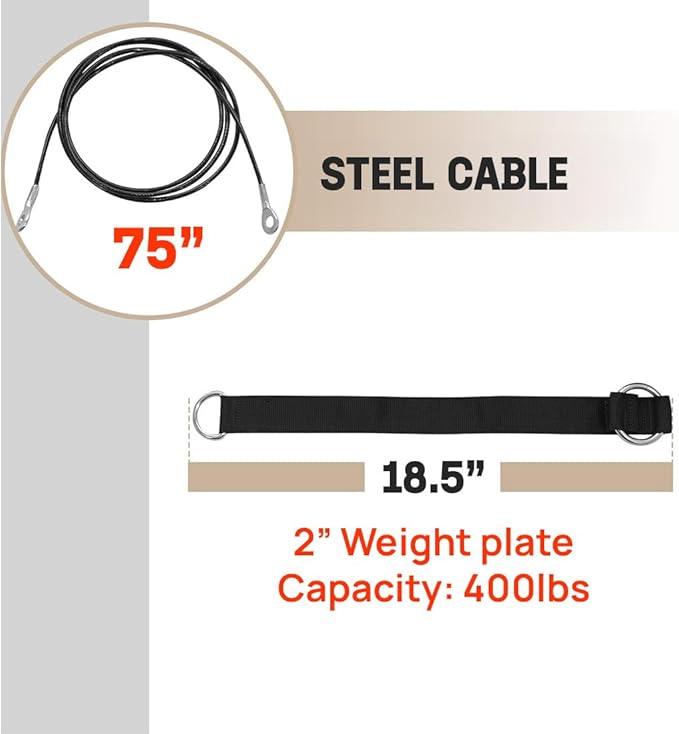 Yes4All Tricep Press Down Cable Machine Attachment Set, LAT Pulldown Attachment, Cable Machine Accessories for Home Gym
