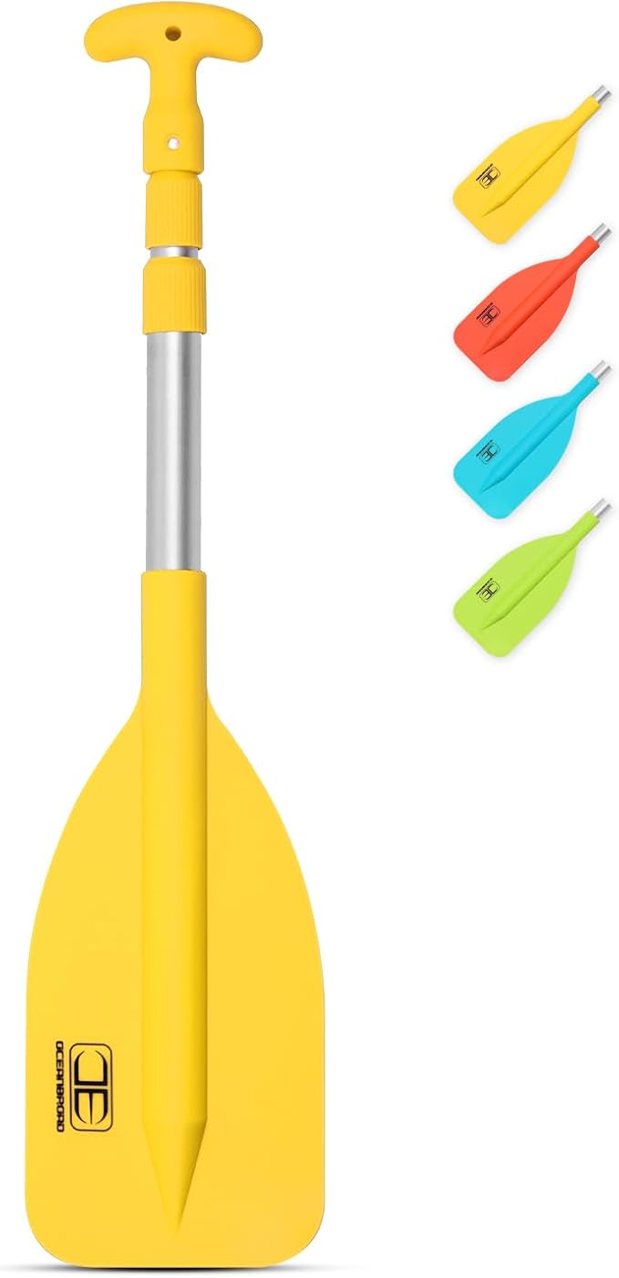 OCEANBROAD Telescoping Emergency Paddle 21''-42''(Assembling Required)/26''-54'' Aluminium Shaft for Kayaking Boating Canoeing River Tubing