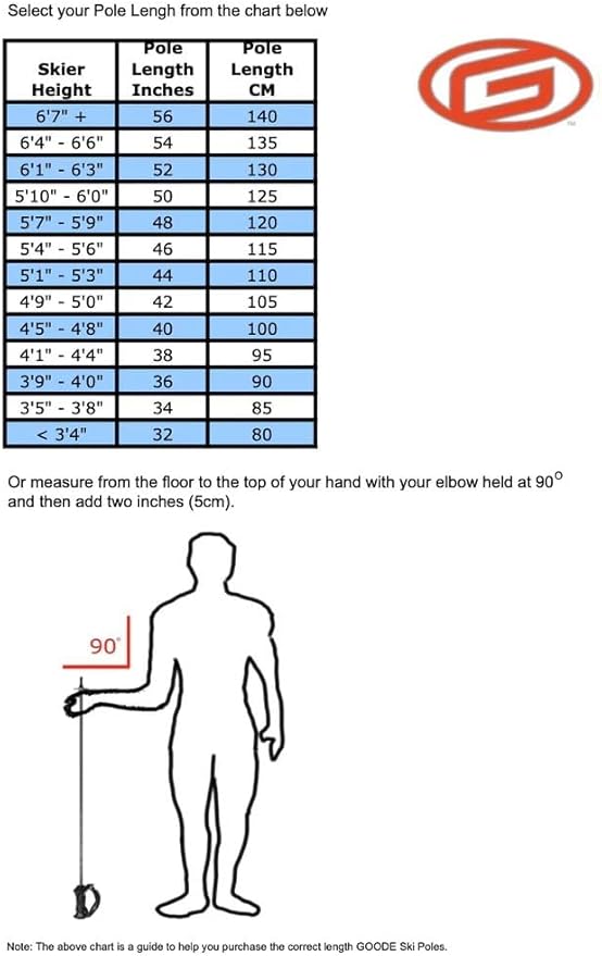 GOODE Carbon Neutral Ski Poles – Ultra-Lightweight & Durable Eco-Friendly Composite – High-Performance Shock Absorbing Downhill Ski Poles for Men & Women - Pair