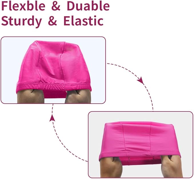 2pcs Cloth Swim Caps for Both Women & Men & Kids Fabric Durable Non-Waterproof Elastic Swimming Pool Cap Bathing Cap for Long and Short Hair