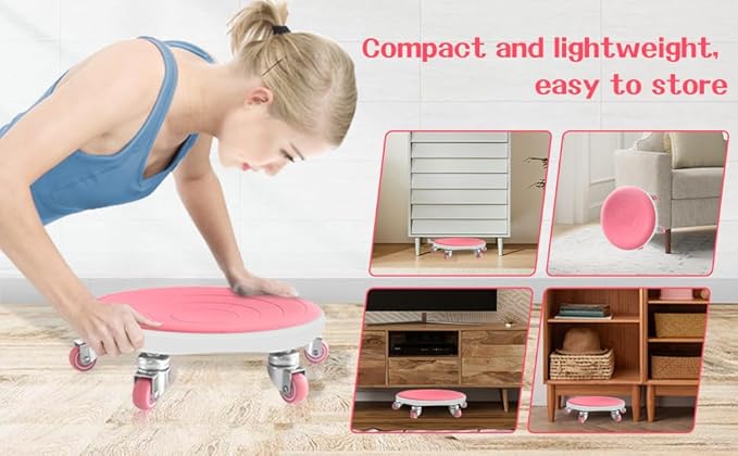 6 Caster Ab Roller, Ab Exercise Equipment with Knee Pads, Ab Roller Wheel for Core Exercise, Abdominal Strength Training for Home Gym, 360° Silent Ab Workout Equipment