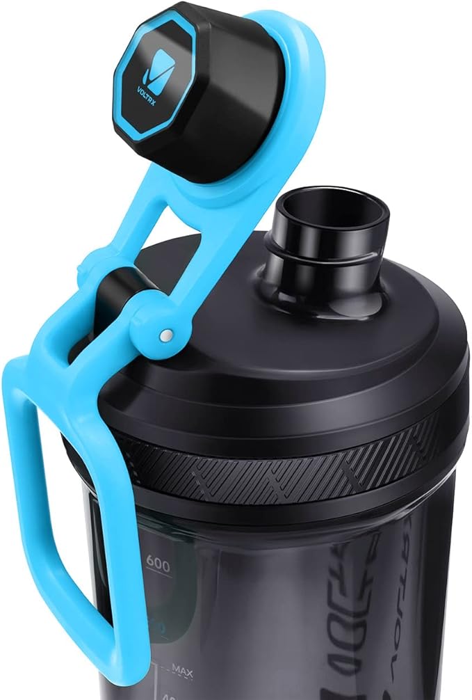 VOLTRX Shaker Bottle, Gallium USB C Rechargeable Electric Protein Shake Mixer, Shaker Cups for Protein Shakes and Meal Replacement Shakes, BPA Free, Made with Tritan, 24oz