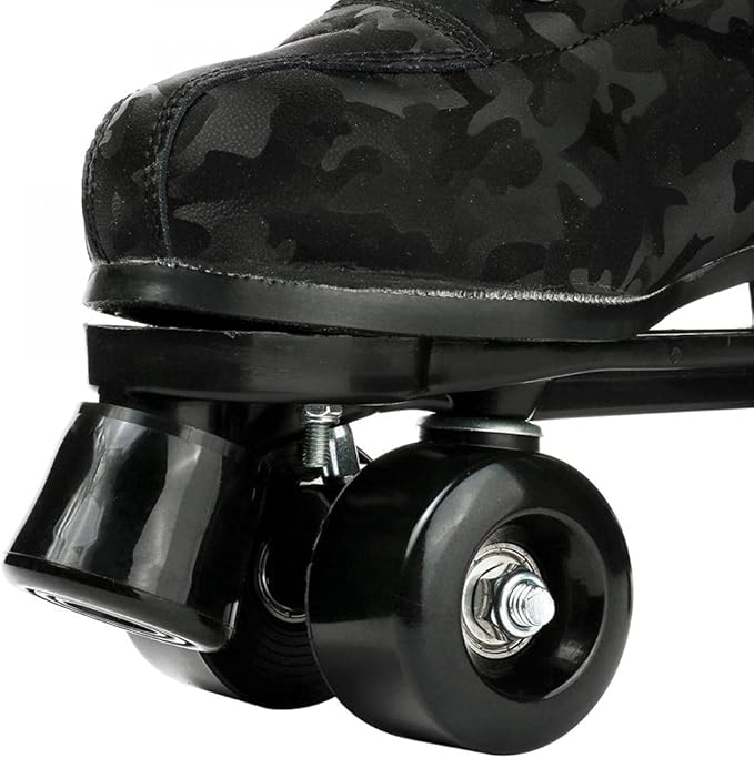Roller Skates for Women and Men Cowhide High-Top Shoes Classic Double-Row Roller Skate Four-Wheel Roller Skates for Men Girls Unisex Christmas
