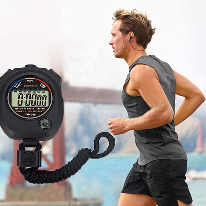 Multi-Function Electronic Digital Sport Stopwatch Timer, Large Display with Date Time and Alarm Function,Suitable for Sports Coaches Fitness Coaches and Referees (10pack)
