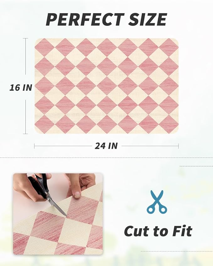 AMOAMI Coffee Mat Hide Stain Rubber Backed Absorbent Dish Drying Mat for Kitchen Counter - Fits Under Coffee Maker or Machine - PINK 16X24