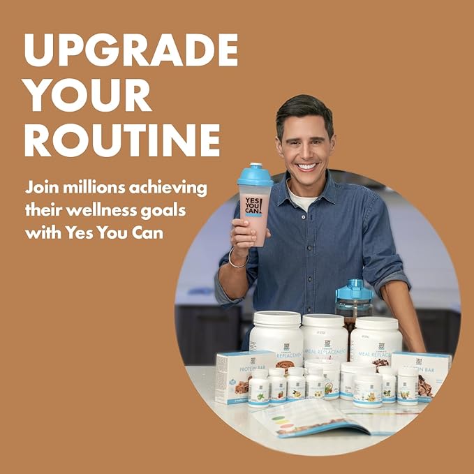 Yes You Can! Meal Replacement Shake - 20G Protein, 4G Fiber, 21 Vitamins & Minerals, 0G Added Sugar - Meal Replacement Protein Powder - Complete All-in-One Nutrition - 15 Servings (Coffee) - 2 Pack