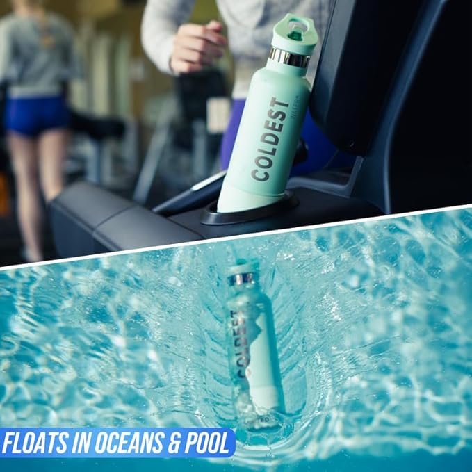 Coldest Insulated Water Bottle with Straw Lid - Stainless Steel Metal Insulated Bottle for Men & Women (Solar Yellow, 40 oz)