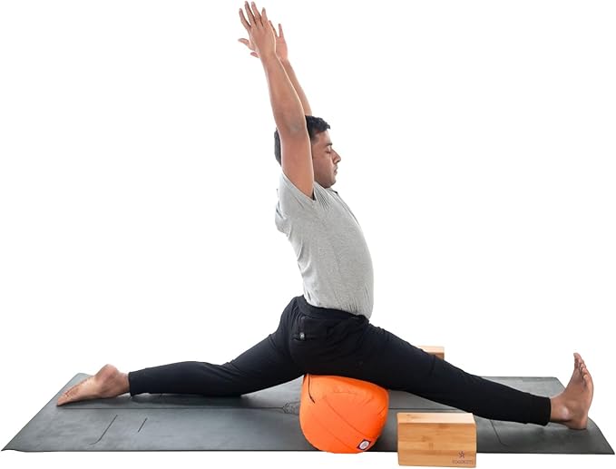 Yogikuti Iyengar Yoga Bolster for Restorative Yoga and Meditation – Lightweight Cotton Support Pillow with Handle for Easy Carry, Versatile for Pose Modification, Balance, Back Relief, and Relaxation