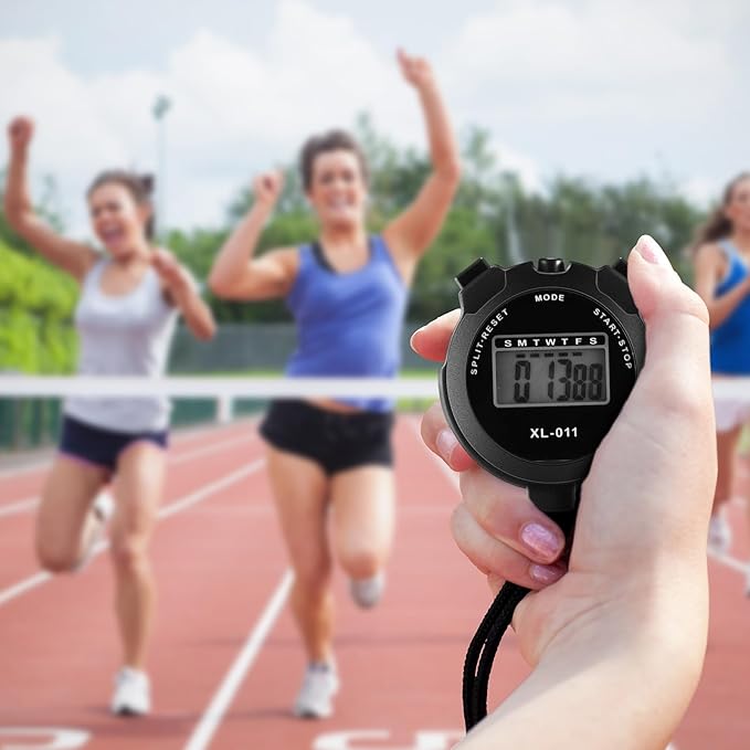 Kanayu 28 Pcs Multi Function Digital Stopwatch Timer Bulk Sports Stopwatch with Lanyard Date Time Alarm Timer for Coach Swimming Running Sports Train