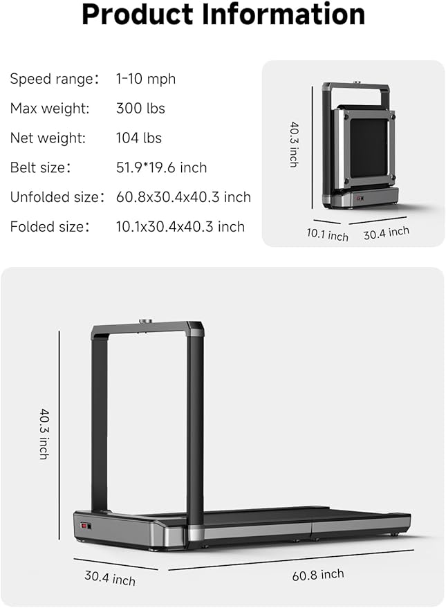 WALKINGPAD X Series Folding Treadmills for Home, Smart Vertical Fold, LED Display with Rotary Control, No Assembly