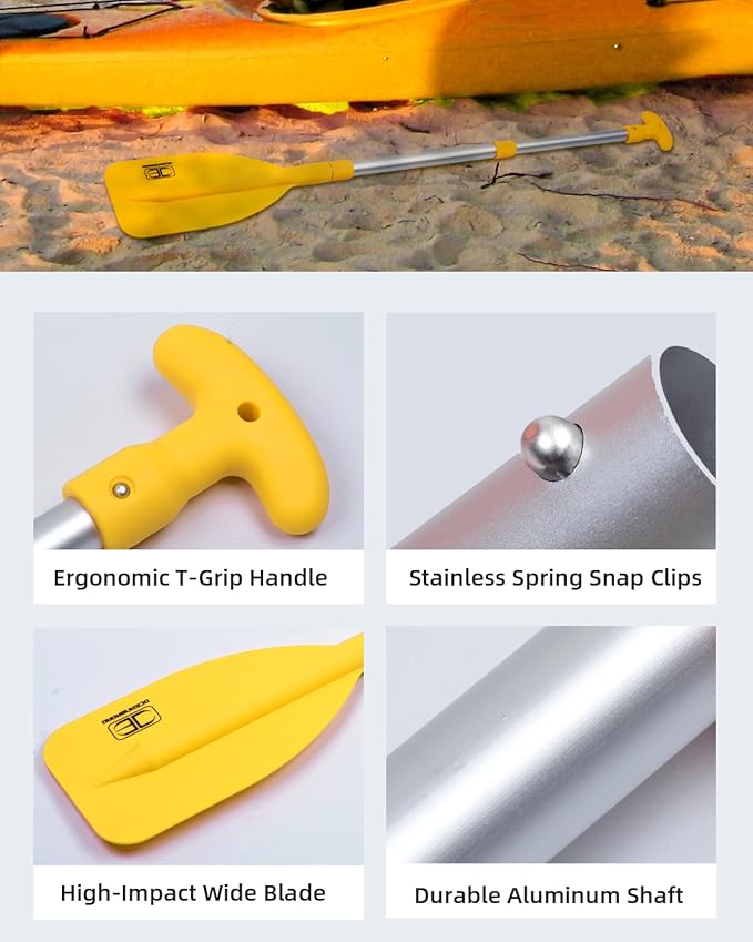 OCEANBROAD Telescoping Emergency Paddle 21''-42''(Assembling Required)/26''-54'' Aluminium Shaft for Kayaking Boating Canoeing River Tubing