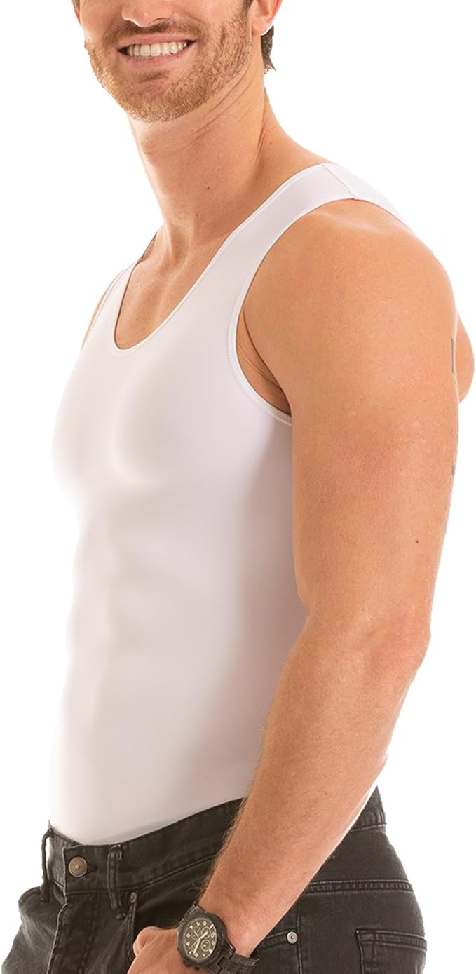 Insta Slim -Made in USA- Compression Tank-Top Shapewear for Men. Tummy Control Slimming Body-Shaper for Belly & Back Support