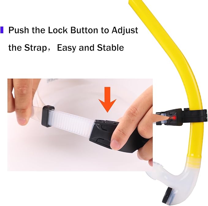 Swim Snorkel for Lap Swimming,Adult Swimmers Snorkeling Gear for Swimming Snorkel Training in Pool and Open Water,Snorkle Center Mount Silicone Mouthpiece One-Way Purge Valve