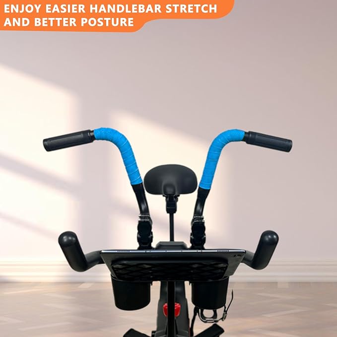 Handlebar Extender for Peloton Indoor Exercise Bikes, 1 Pair of Ultimate Handlebar Extension of Peloton Accessories (Sheep-horn (with Blue Tapes & Grips))