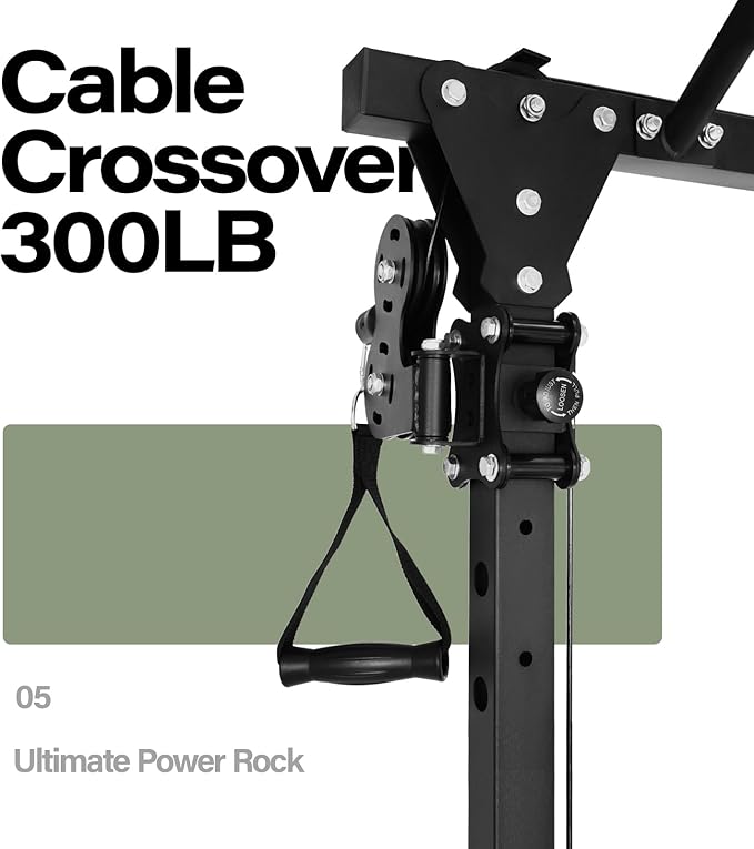 MAJOR FITNESS PLM03 Power Rack - 1400LBS Home Gym with Cable Crossover, Pull-Up Bar & Landmine, Strength Training Equipment