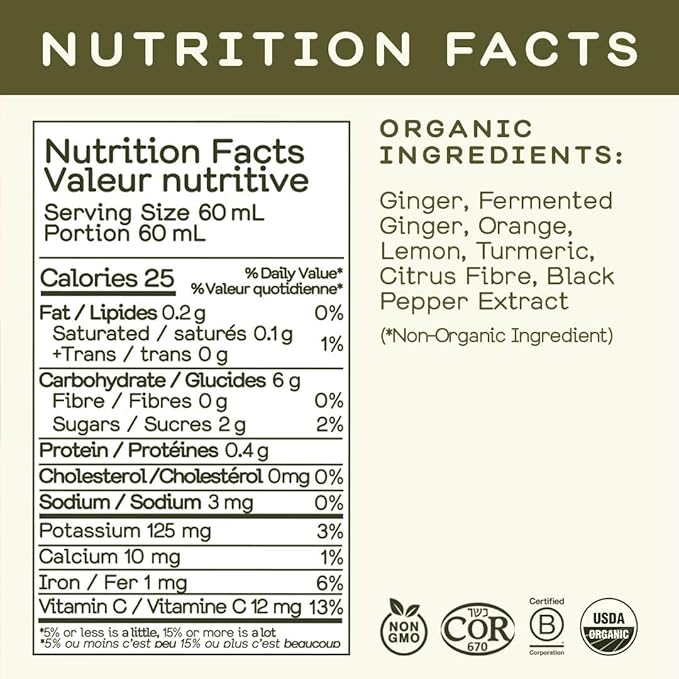 Greenhouse Juice Organic Fiery Ginger Wellness Shot Box Multipack 1.26L Ginger, Turmeric, Lemon, Black Pepper & Oregano | Immunity Wellness + Antiflammatory (Bag-in-Box Dispenser 2 Pack, Fiery Ginger)