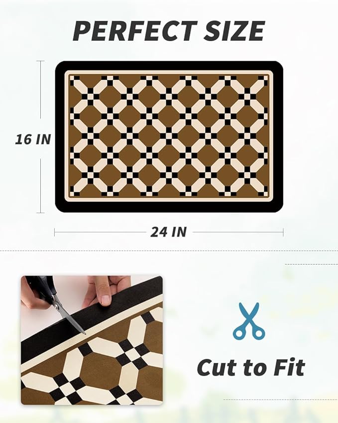 AMOAMI Coffee Mat Hide Stain Rubber Backed Absorbent Dish Drying Mat for Kitchen Counter - Fits Under Coffee Maker or Machine - 16X24