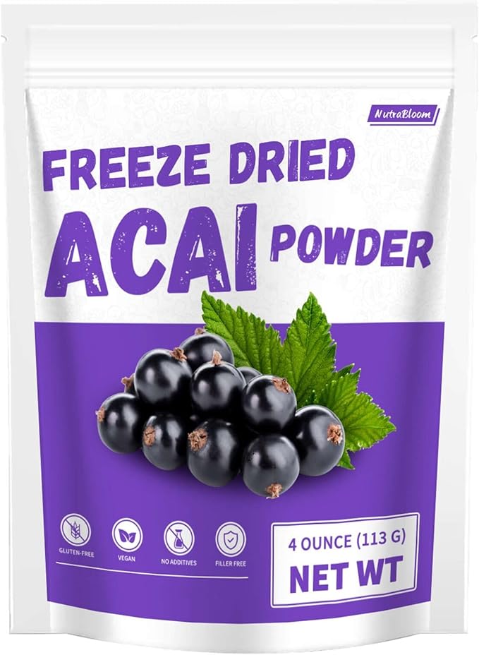 Acai Powder 4 Ounce, Premium Antioxidant-Rich Superfood Berry for Smoothie Bowls, Beverages, Yogurt