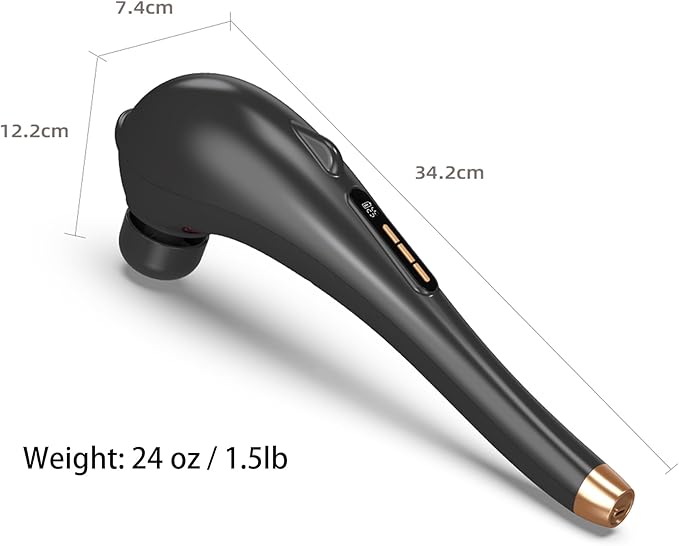 Back Massager for Pain Relief, Portable Cordless Massager with Type-C Charging, Deep Tissue Back Massage Machine, Hand Held Massage Tool, Body Relaxation Handheld, Rechargeable