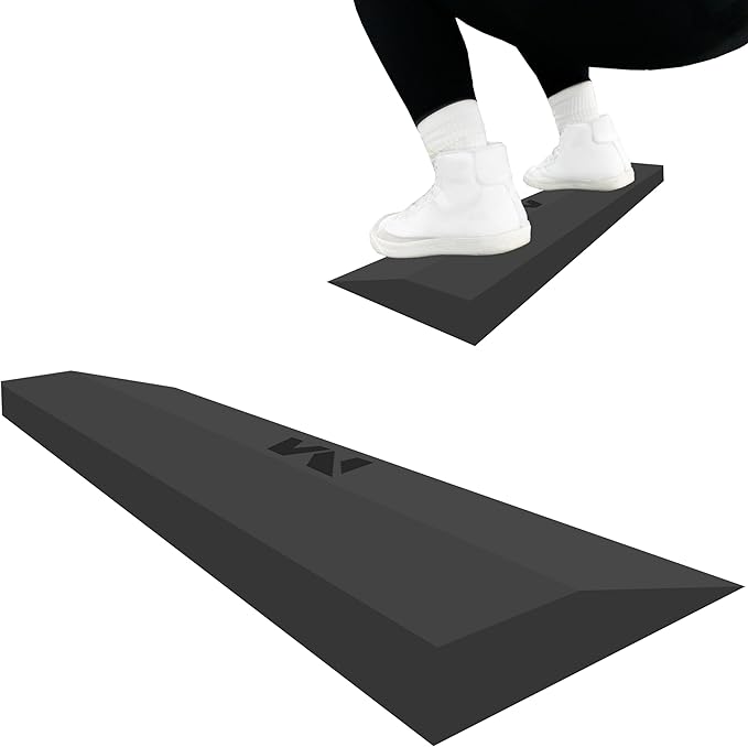 Squat Wedge Block - Slant Board For Squats, Heel Elevated Squatting Foam Platform For Weight Lifting, Home Gym Leg Workout Wedges & Calf Exercise Equipment for Fitness Workouts