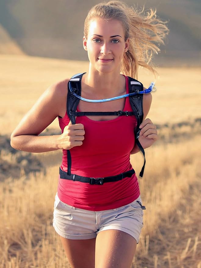 Hydration Backpack, Lightweight Hydration Pack with 2L Water Bladder, 6L Water Backpack for Men Women Cycling, Hiking, Mountain Biking, Skiing