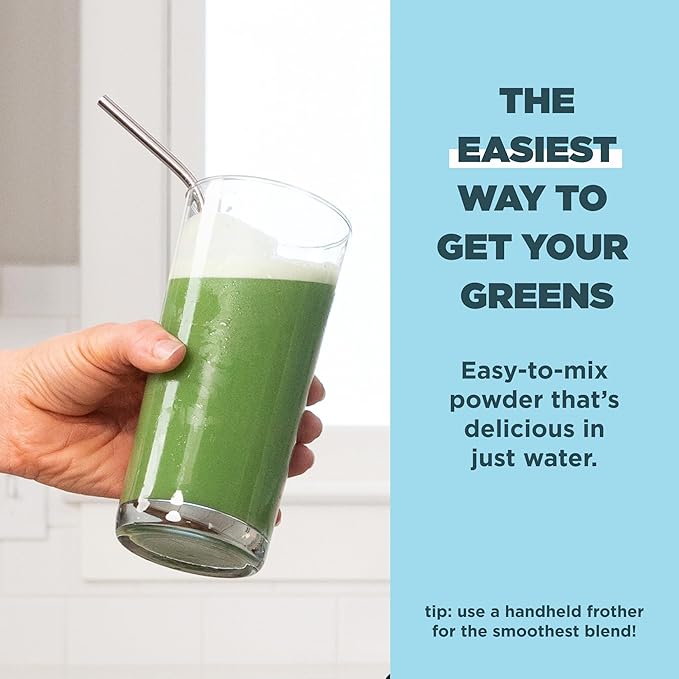 Ancient Nutrition Super Greens Powder, Organic Superfood Powder with Probiotics Made with Spirulina, Chlorella, Matcha, and Digestive Enzymes, 50 Servings, 14.1 oz