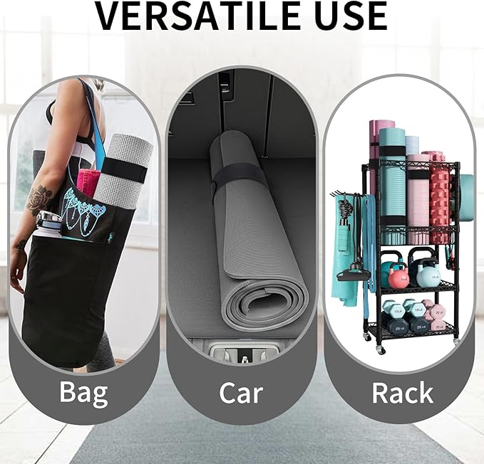 25" Yoga Mat Strap | Slap Band Holder for Carrying and Storage Mats | Rolled Scrunchie Yoga Essential Accessory