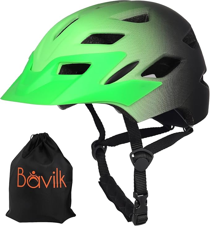 Kids Bike Helmet,Bavilk Kids Boys Girls Bike Helmets with LED Light Detachable Visor Children Youth Teen Multi-Sport for Skating Cycling Scooter Skateboard Adjustable & Lightweight 19.7"-22.4"