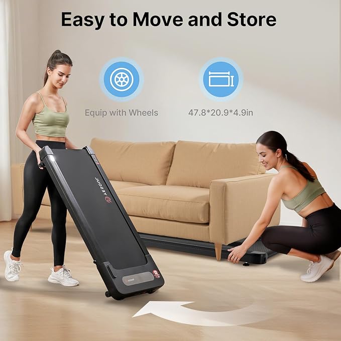 Yesoul Walking Pad Treadmill with 10% Auto Incline, Under Desk Treadmill for Home Walking, Hiking & Running, 300lbs Capacity, Smart App Scenic Routes & Live Classes, Remote & LED Display