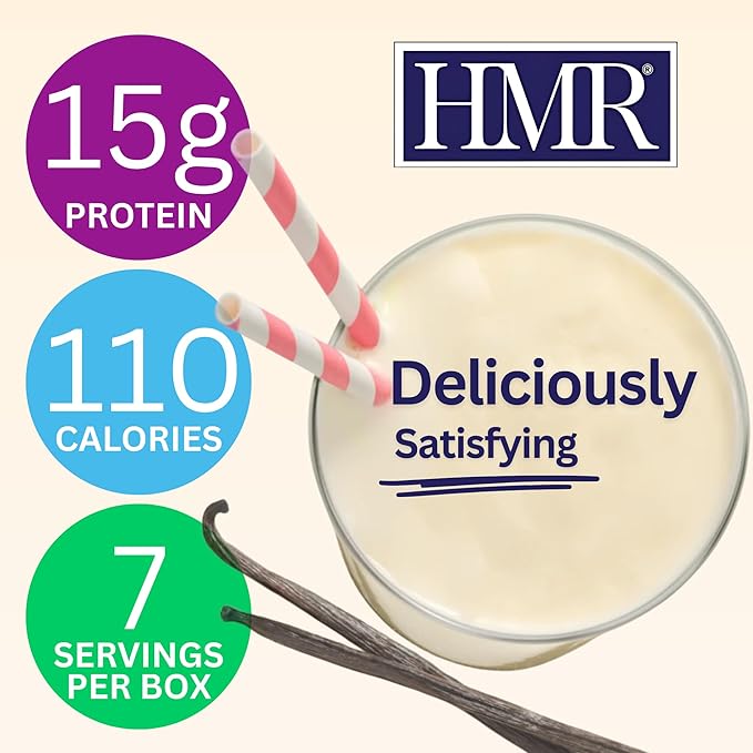 HMR 70 Plus Vanilla Shake & Pudding Mix | Meal Replacement Powder | Lactose-Free | 15g Protein | Supports Healthy Weight Loss | Easy to Make | Low Calorie | 21 Single Serving Packets