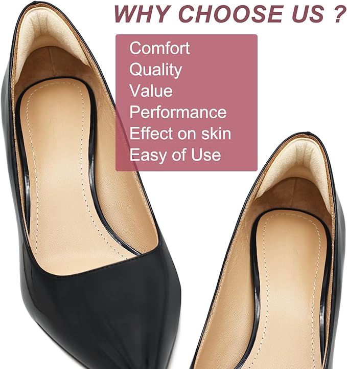 6 Pairs Heel Cushion Pads for Shoes Too Big, Shoe Grips Liners Heel Protectors for Loose Shoes, Heel Pain, Blisters and Rubbing, Anti Slip Shoe Filler Make Shoes Fit Tighter(Beige)