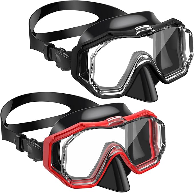 W WSTOO Kids Swim Goggles with Nose Cover,Snorkel Diving Swimming Mask for Youth 5-15,HD 3-Window Wide Vision Anti-Shattered Lens Anti-Fog&Leak