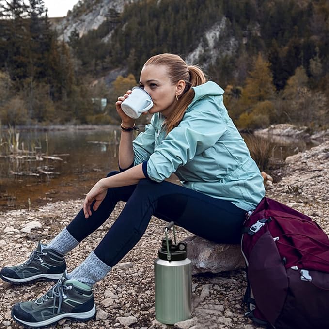 Kerilyn Insulated Gallon Jug with Handle, One Gallon, 128oz Stainless Steel, Large Double Vacuum Water Bottle for Hot & Cold Drinks, Wide Mouth, Sweat Proof, Great for Travel, Camping, Stainless