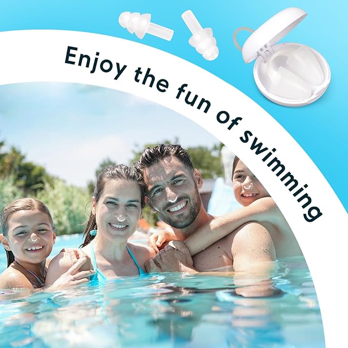 Painless Nose Plugs for Swimming for Kids (Age 6-13) and Adults, Silicone Waterproof Nose Clip for Swimming,Ensure Comfort and Safety in The Water