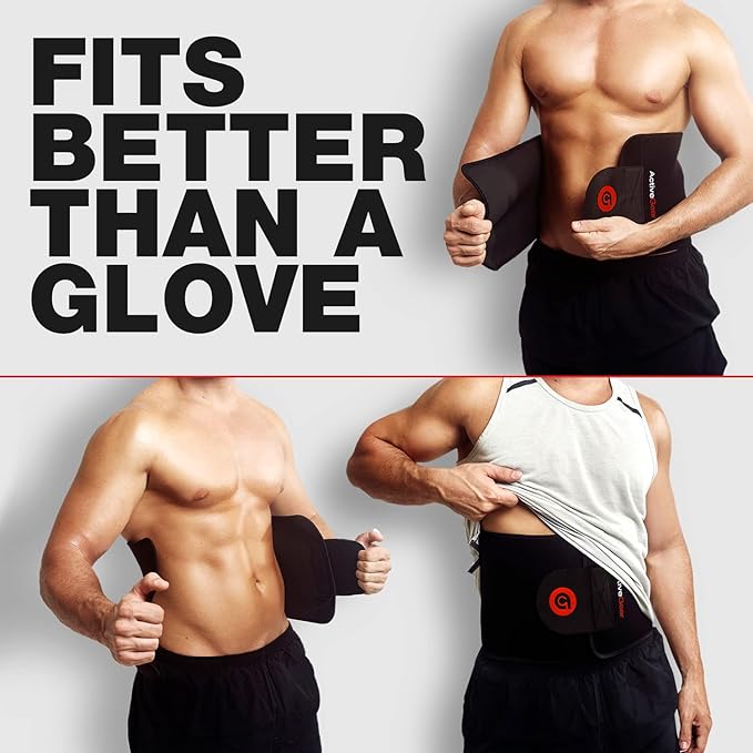 ActiveGear Premium Waist Trimmer & Trainer Belt for Men and Women - Sweat-Enhancing Slimming Wrap for Stomach, Adjustable Fit