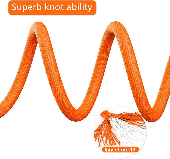 X XBEN Outdoor Climbing Rope 10M(32ft) 20M(64ft) 30M(96ft) 50M(160ft) 70M(230ft) 152M(500FT) 352M(1000FT) Static Rock Climbing Rope for Escape Rope Ice Climbing Equipment Fire Rescue Parachute