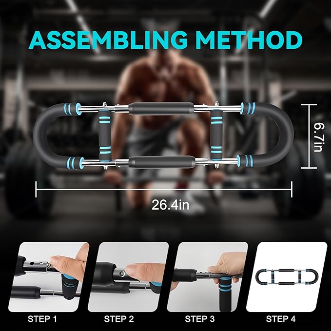 Twister Arm Trainer, 30-110lb Adjustable Twister Arm Chest Exerciser for Men, Detachable Spring Workout Bar, Portable Home Gym Arm Exercise Machine for Strength Training.