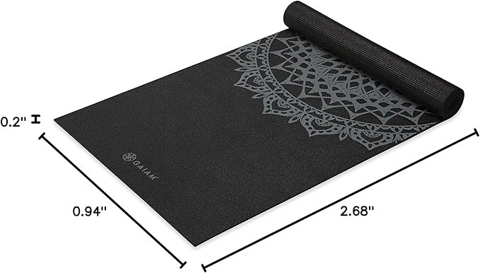 Gaiam Yoga Mat - Premium 5mm Print Thick Non Slip Exercise & Fitness Mat for All Types of Yoga, Pilates & Floor Workouts (68" x 24" x 5mm)