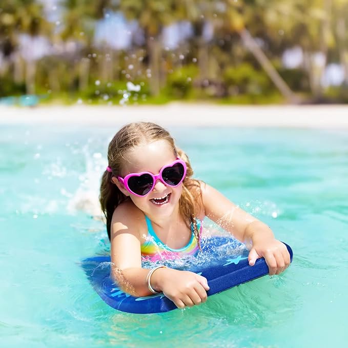 Goplus 41''/37''/33'' Lightweight Body Board for Beach, Surf Board with EPS Core, XPE Deck, HDPE Slick Bottom, Wrist Leash, Bodyboard for Kids Adults Surfing