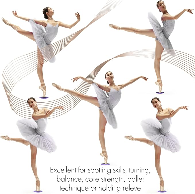 Ballet Pirouette Disc for Dancers - Portable Turn Disc for Dancing on Releve, Gymnastics and Ice Skaters - for Better Pirouette Technique, Releve, Turns and Dance Spinning