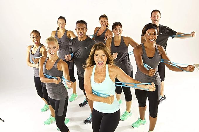 7 Rings Stretch Exercise Band, Portable Silicone Elastic Resistance Band Pilates Flexbands Yoga Stretching Strap Physical Therapy Rehab Belt, Home Gym Workout Equipment for Full Body Exercise