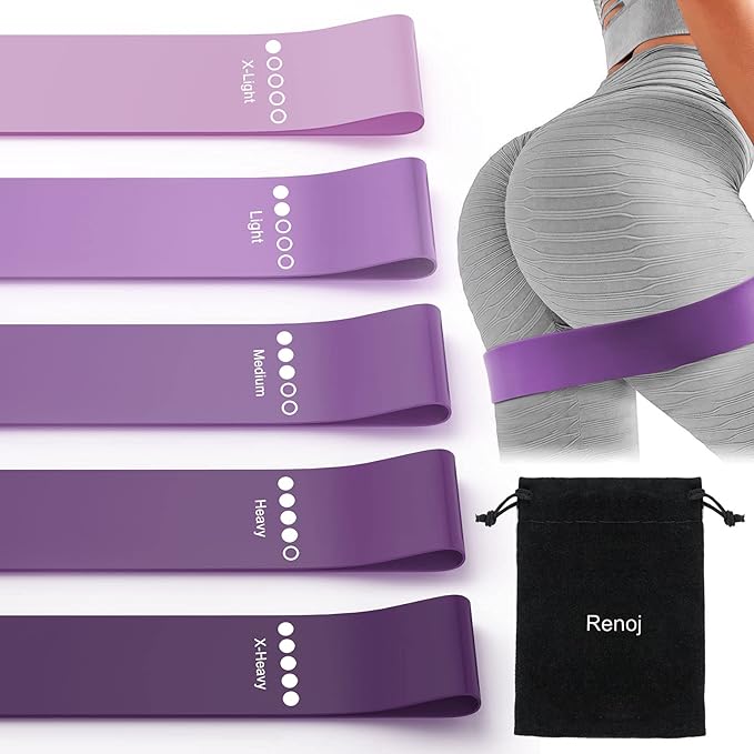 Resistance Bands for Working Out, Elastic Pilates Flexbands for Physical Therapy Yoga, Stretch Exercice Loop Bands for Booty Legs
