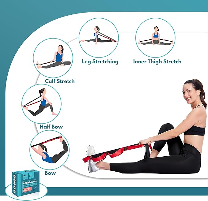 Stretching Straps for Flexibility, Balance, and Leg Stretching – Multiple Styles for Yoga, Ballet, Dance, Gymnastics & Physical Therapy