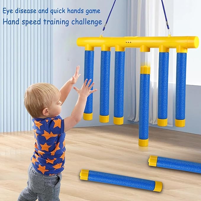 Reflex Challenge Game, Drop Sticks Game, Hand Eye Coordination Training, Reaction Training Toy, Catching Sticks Game, Game Stick Reflex Training, 3 Adjustable Speed, Upgrade Remote Control