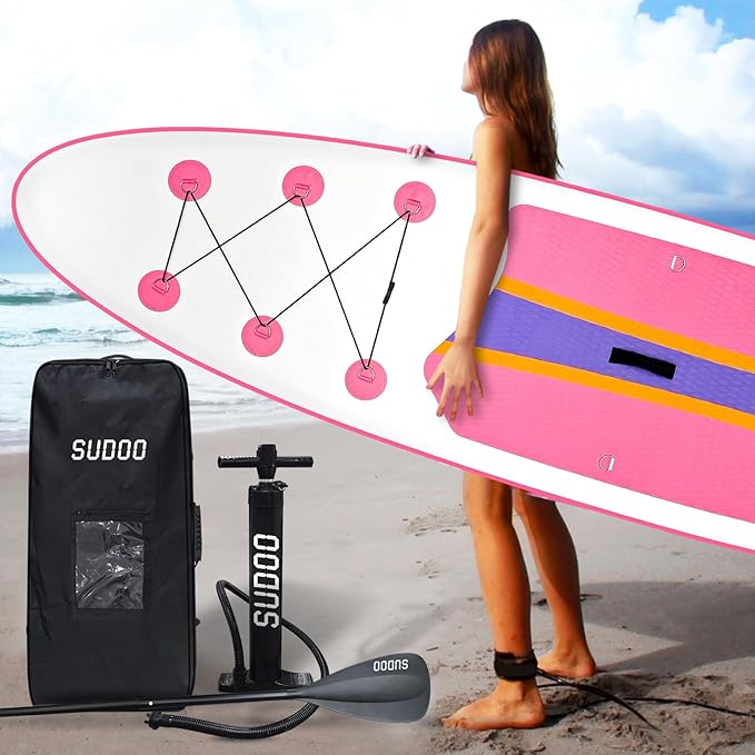 Inflatable Stand Up Paddle Board 10βx30ββ- Ultra-Light SUP with Backpack, Pump, Paddle, Coil Leash, 3 Fins, Repair Kit, Stable Design, Non-Slip EVA Deck for Adults & Youth