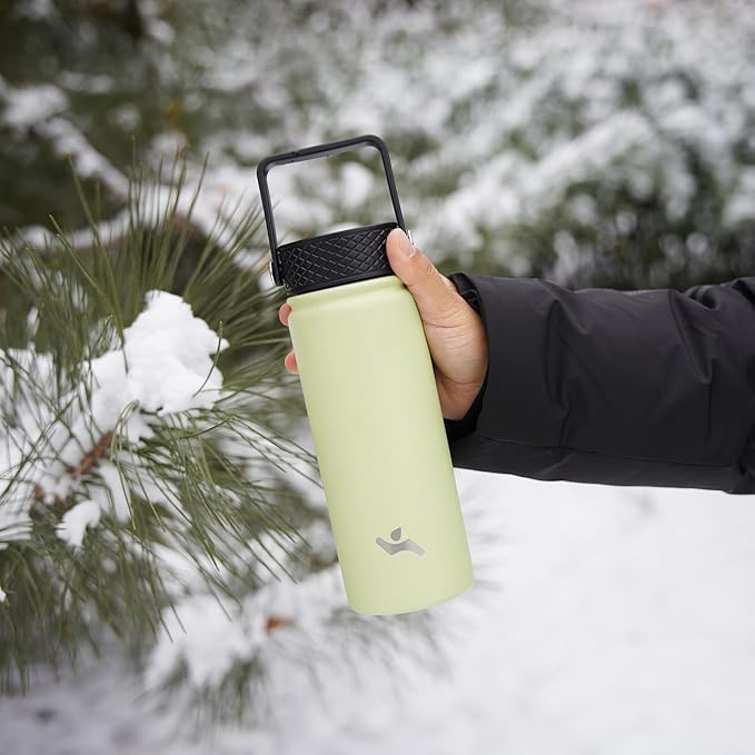 22oz Stainless Steel Bottles with 3 Lids Sport Insulated Water Bottle,Turquoise