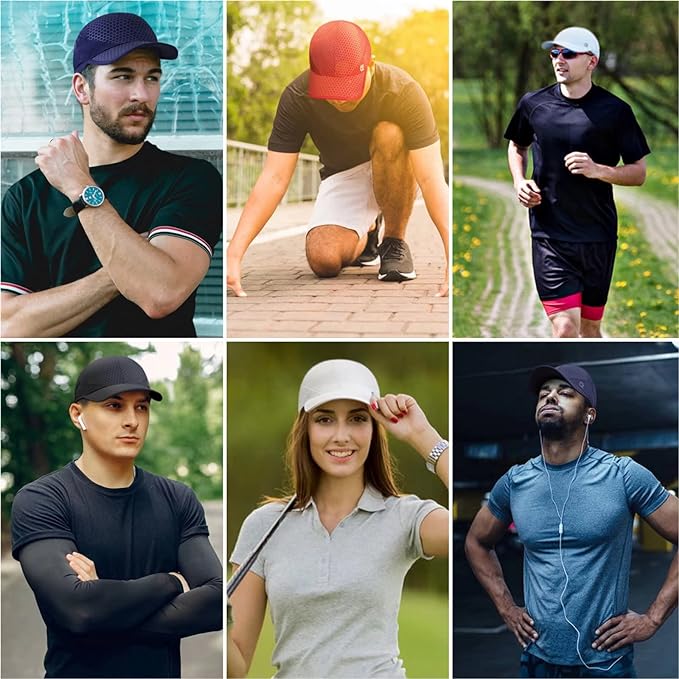 GADIEMKENSD Stretch Running Hat with Soft Brim, Quick Dry, Unstructured, Unisex-Adult