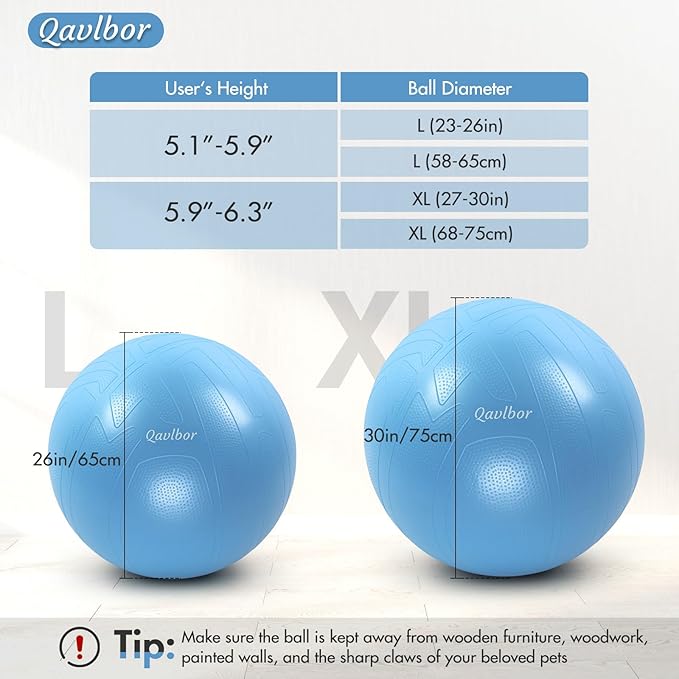 Yoga Ball Pregnancy Ball, 1.7mm Extra Thick Birthing Ball for Pregnancy, 600LB Anti-Burst Exercise Ball for Fitness, Balance, Physical Therapy, Non-Slip Stabil-ity Ball with Bump