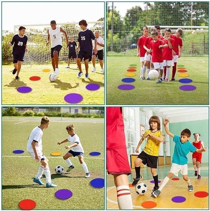 8 Inch Poly Vinyl Spot Markers, Non Slip Rubber Agility Markers Flat Field Cones Floor Dots,for Exercise Drills, Sports, Speed Agility Training -12 Pcs